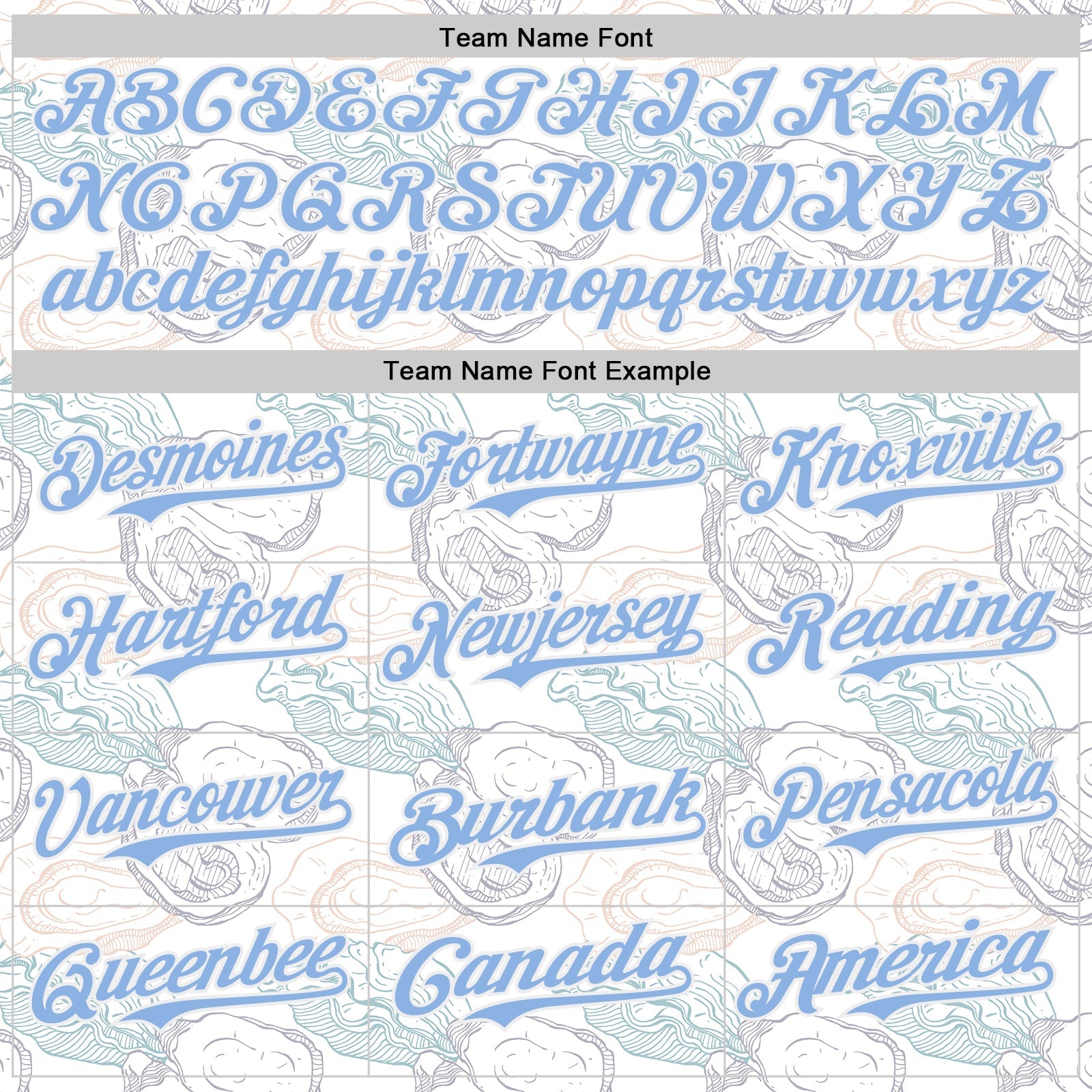Custom White-Light Blue Foodie Oysters Authentic Baseball Jersey