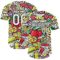 Custom White-Black Foodie Fast Food & Fruit Authentic Baseball Jersey