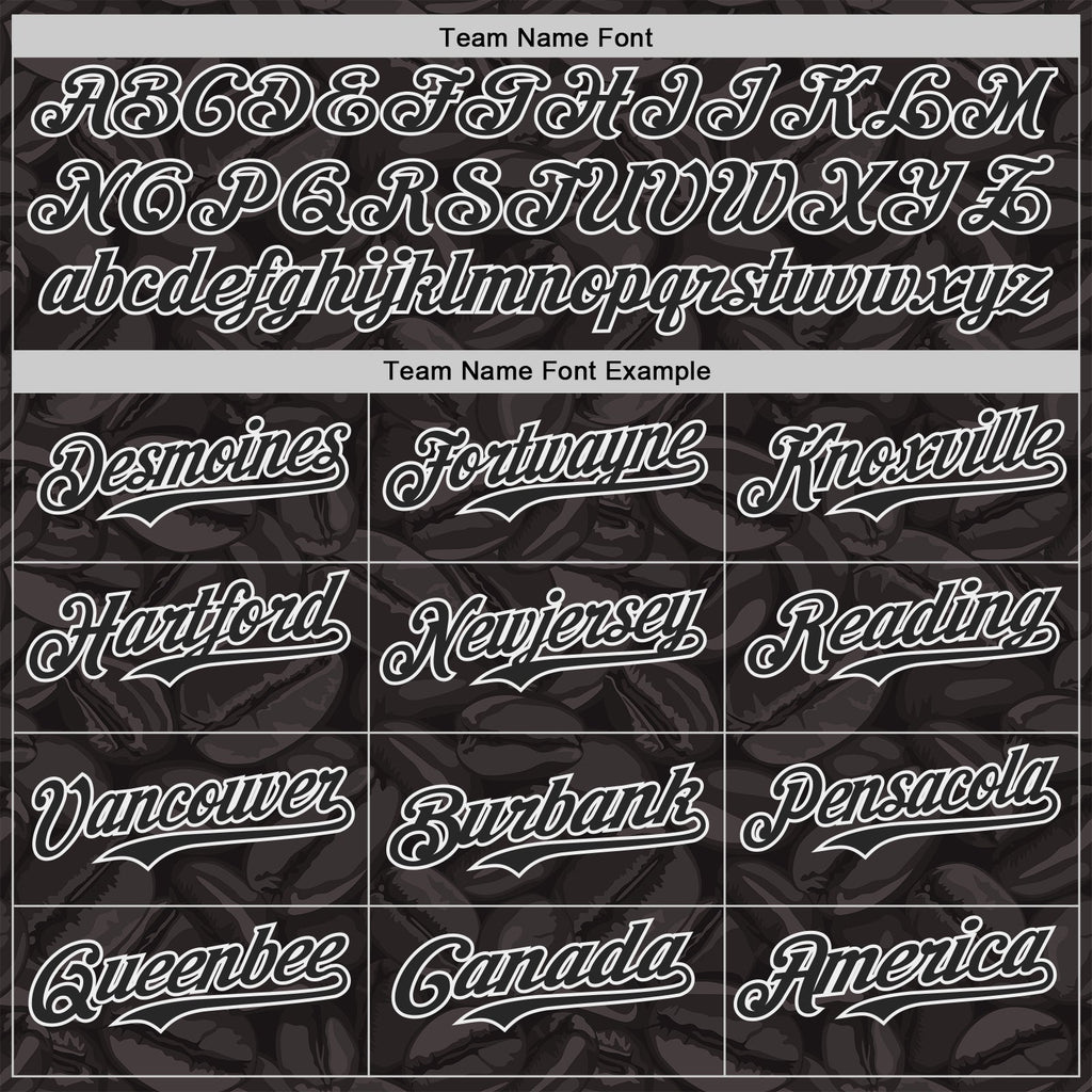 Custom Black-White Foodie Coffee Beans Authentic Baseball Jersey