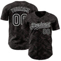 Custom Black-White Foodie Coffee Beans Authentic Baseball Jersey