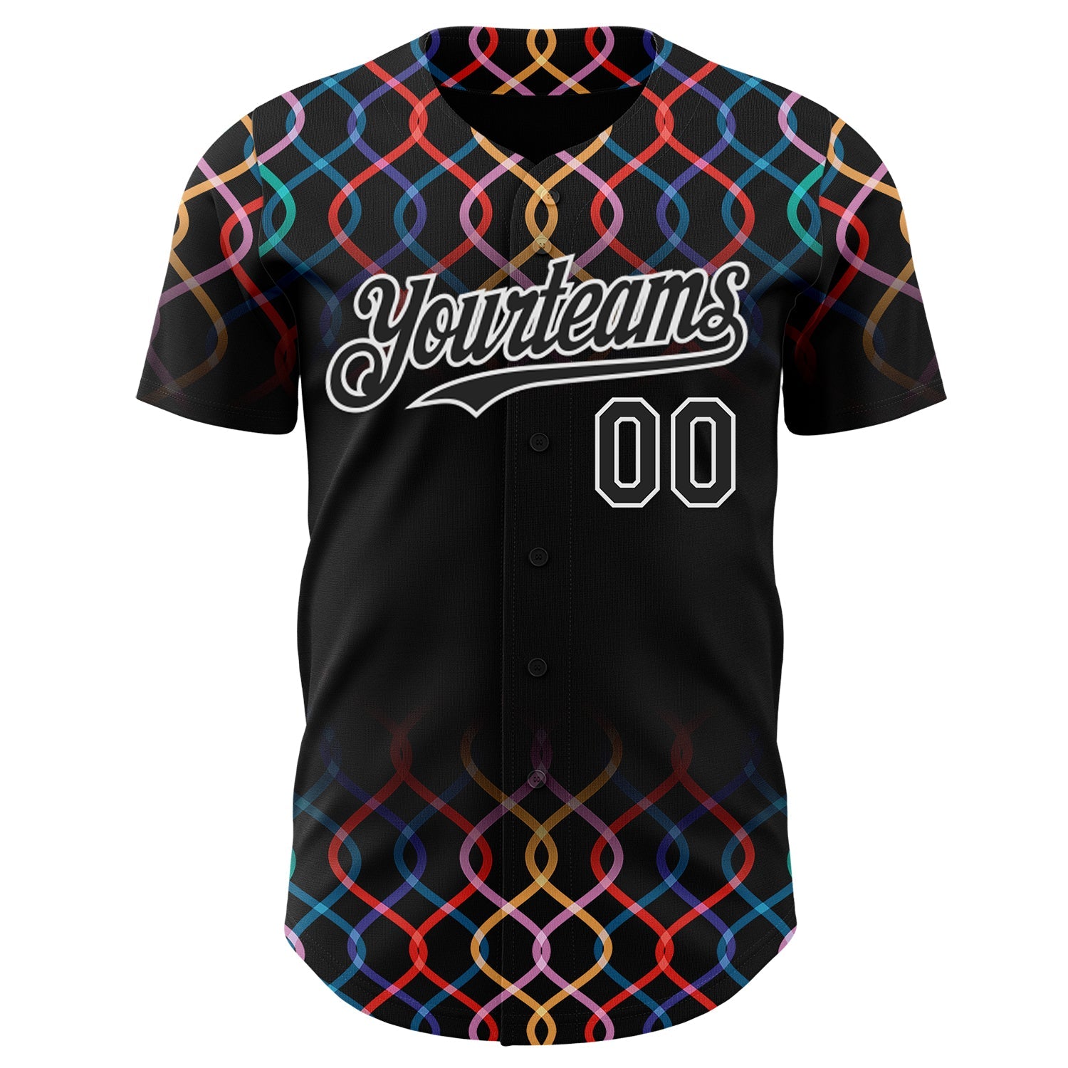 Custom Black-White Autism Acceptance Rainbow Infinity Authentic Baseball Jersey