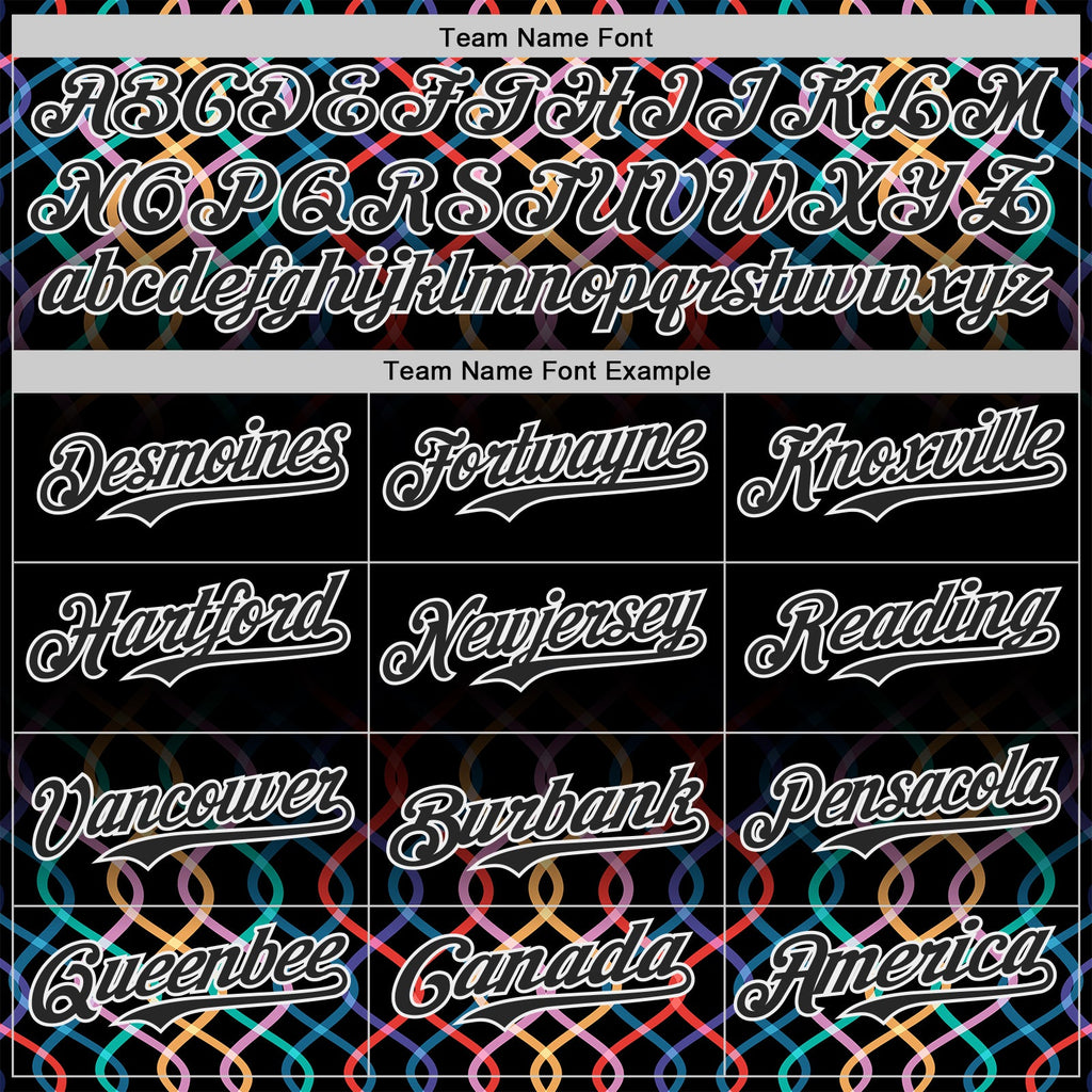 Custom Black-White Autism Acceptance Rainbow Infinity Authentic Baseball Jersey