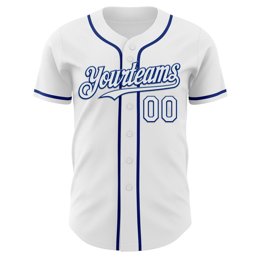 Custom White-Royal Autism Acceptance Puzzle Infinity Heart & Rainbow Authentic Baseball Jersey