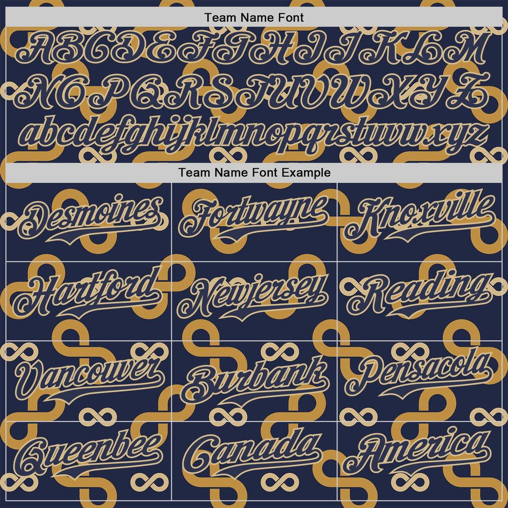Custom Navy-Vegas Gold Autism Acceptance Gold Infinity Authentic Baseball Jersey