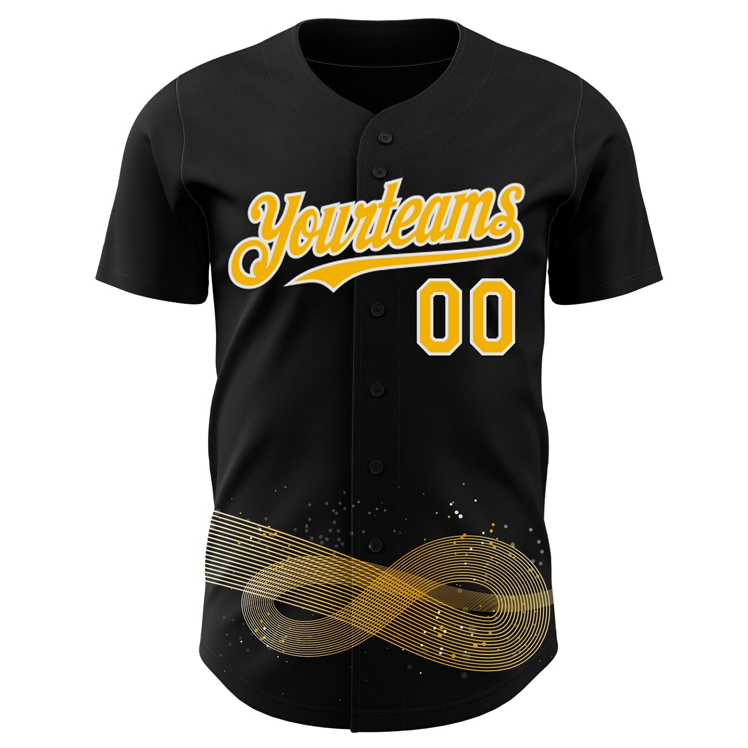 Custom Black Gold-White Autism Acceptance Gold Infinity Authentic Baseball Jersey