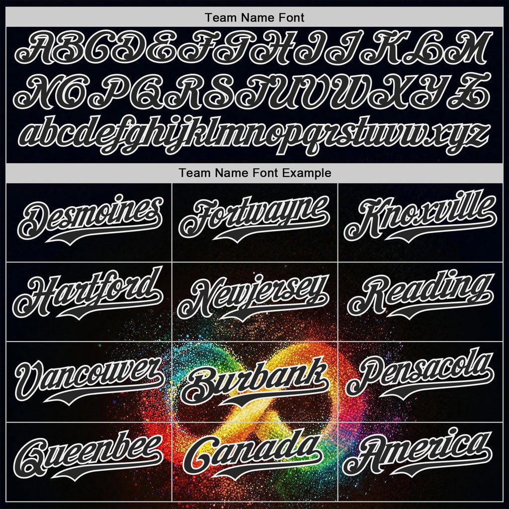 Custom Black-White Autism Acceptance Rainbow Infinity Authentic Baseball Jersey