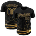 Custom Black-Old Gold Autism Acceptance Gold Infinity Authentic Baseball Jersey