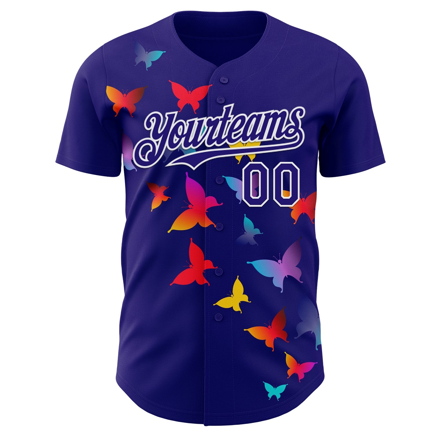 Custom Dark Purple-White Autism Awareness Support Puzzle Infinity Butterfly Authentic Baseball Jersey
