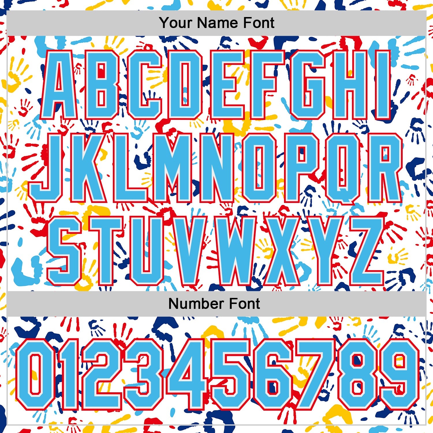 Custom White Sky Blue-Fire Red Autism Acceptance Infinity Handprint Authentic Baseball Jersey