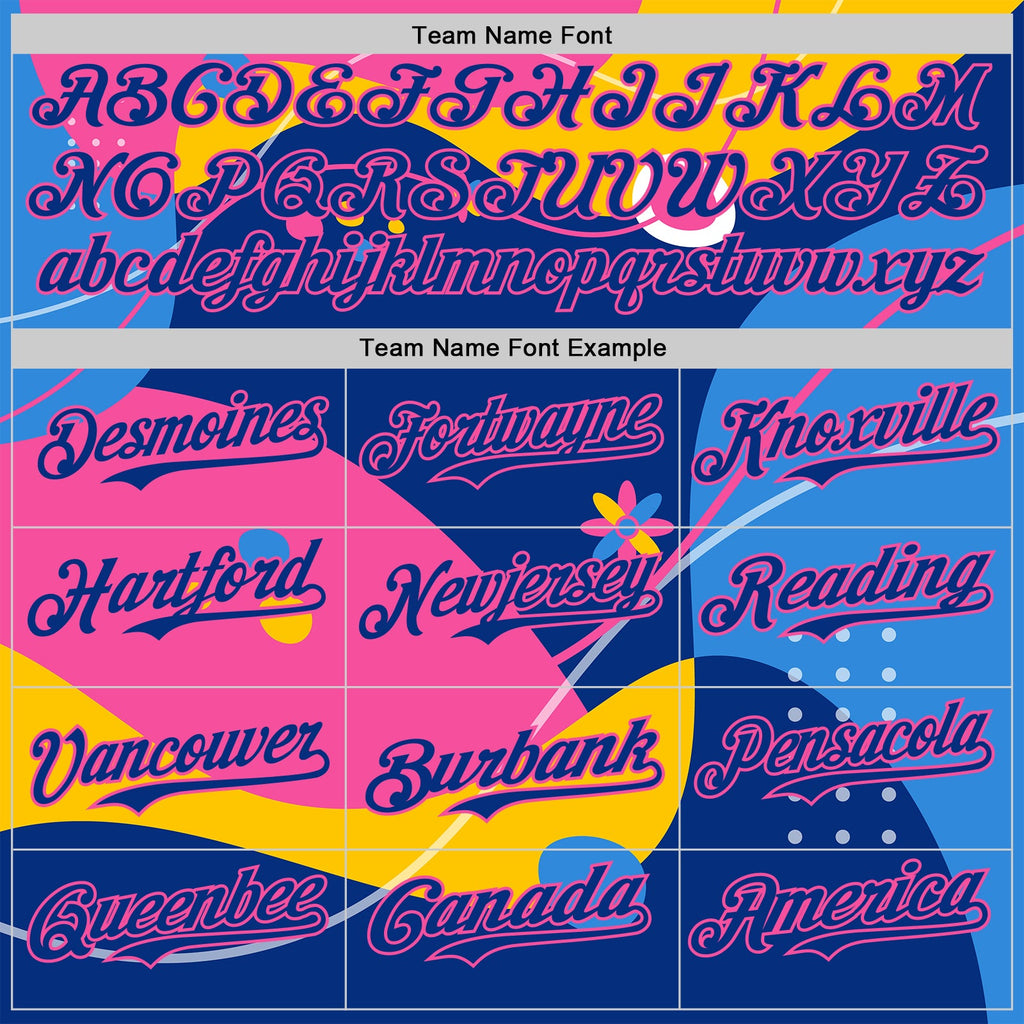 Custom Yellow Royal-Pink Autism Awareness Infinity Authentic Baseball Jersey