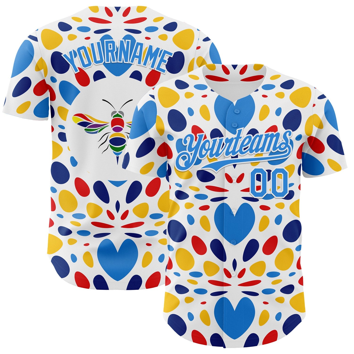 Custom White-Electric Blue Autism Awareness Infinity Authentic Baseball Jersey