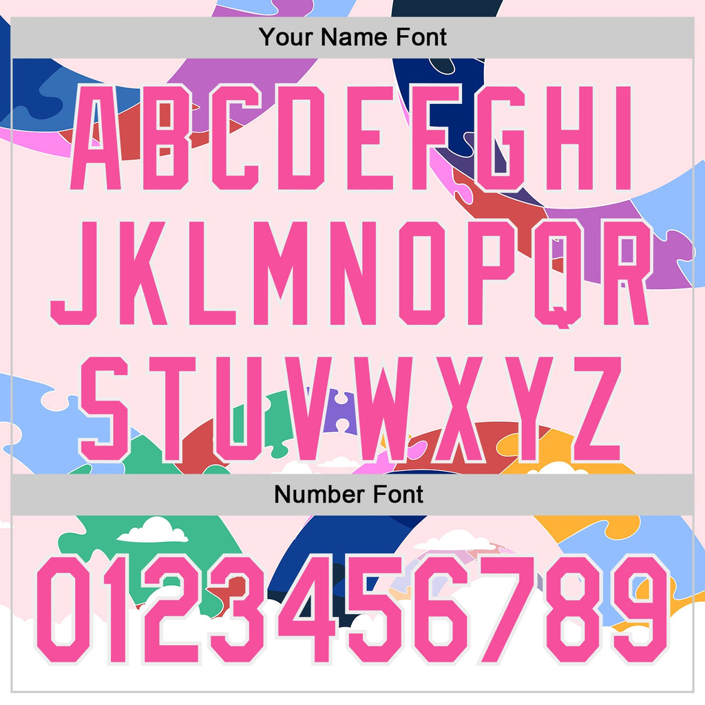 Custom Pink-White Autism Awareness Support Puzzle Infinity Authentic Baseball Jersey