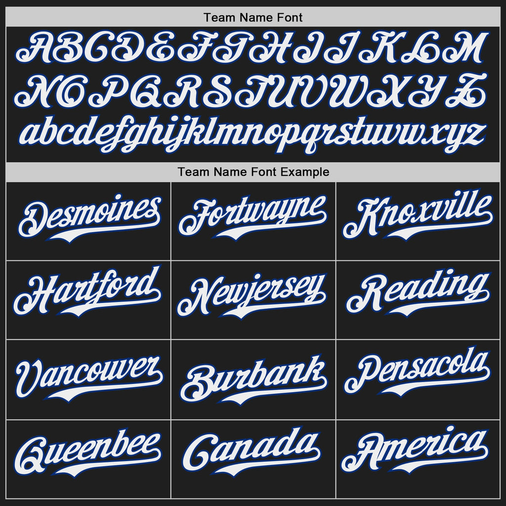 Custom Black White-Royal Japanese Wave Authentic Baseball Jersey