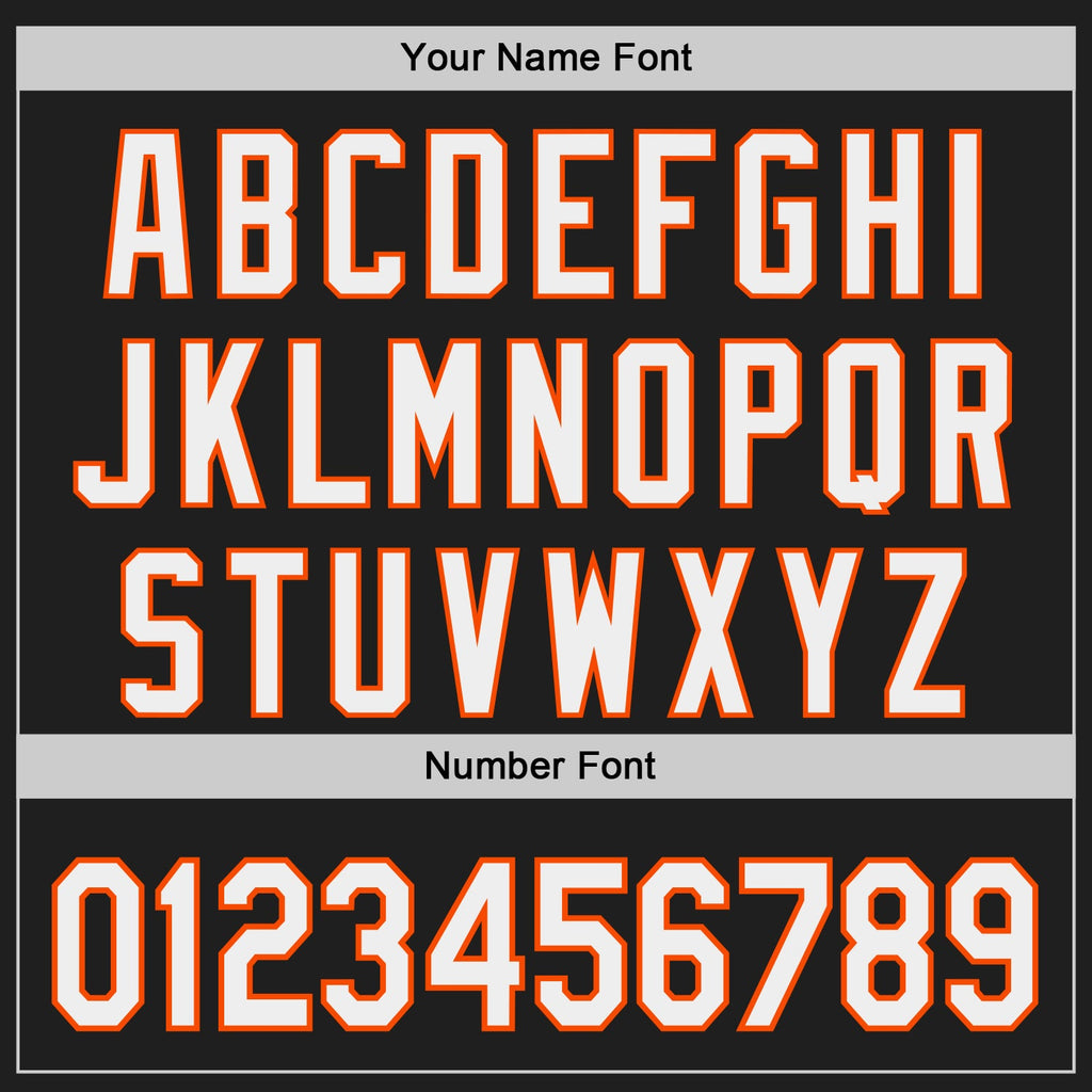 Custom Black White-Orange Japanese Wave Authentic Baseball Jersey