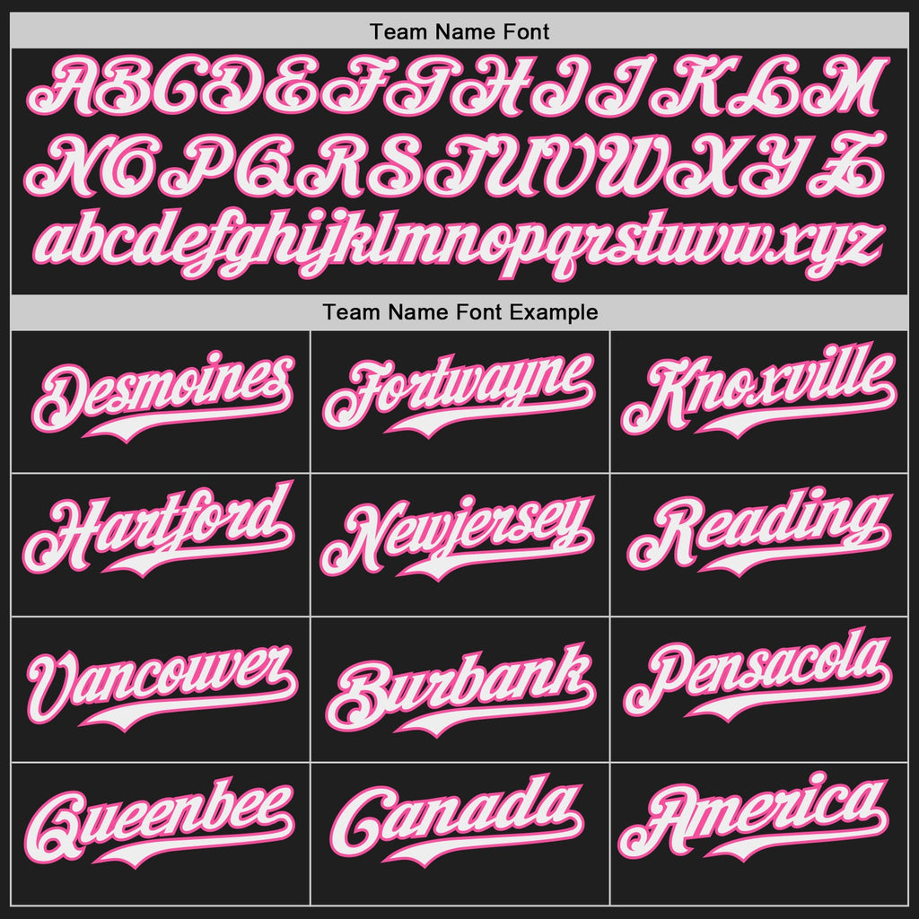 Custom Black White-Pink Japanese Wave Authentic Baseball Jersey