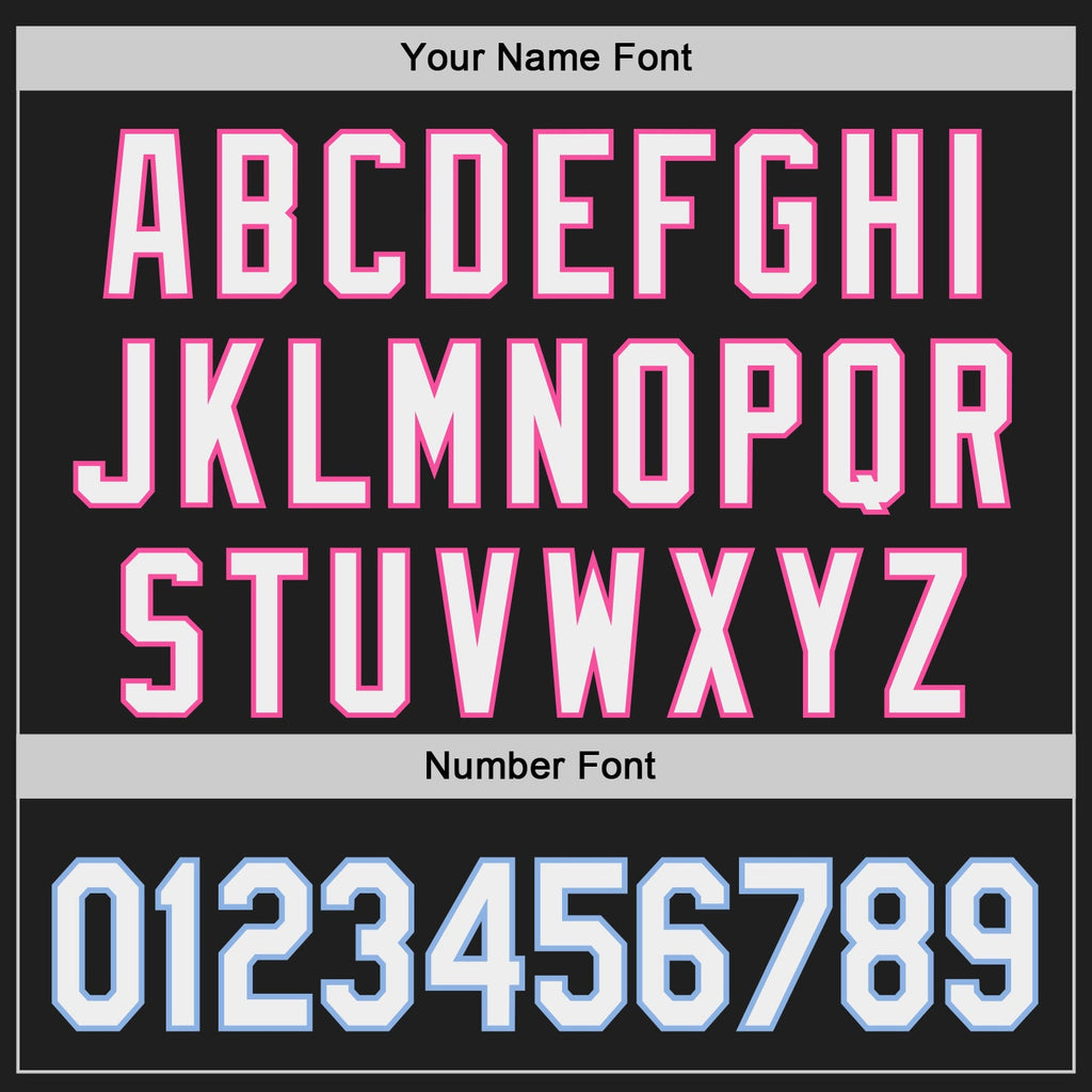 Custom Black White Pink-Light Blue Japanese Wave Authentic Baseball Jersey