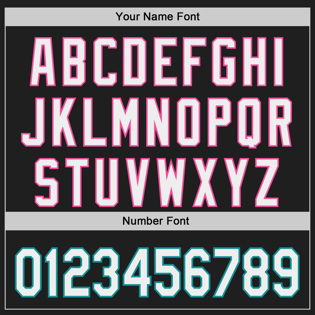 Custom Black White Pink-Teal Japanese Wave Authentic Baseball Jersey