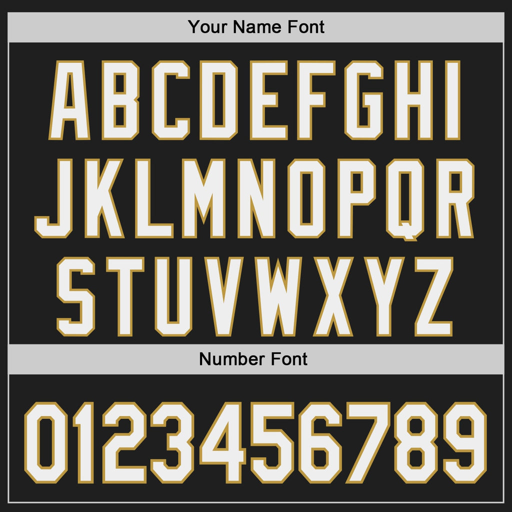 Custom Black White-Old Gold Japanese Wave Authentic Baseball Jersey