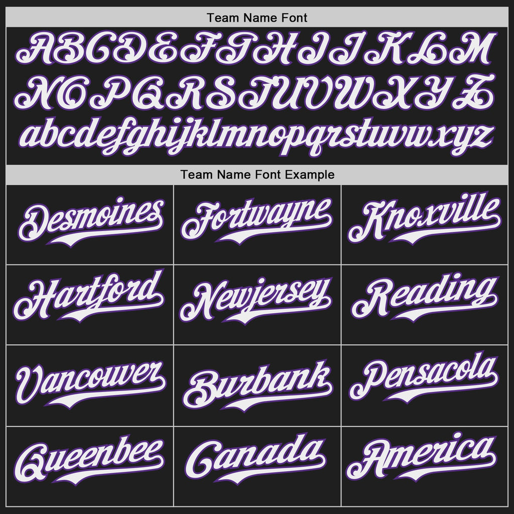 Custom Black White Purple-Gold Japanese Wave Authentic Baseball Jersey