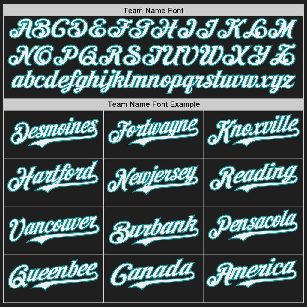 Custom Black White-Teal Japanese Wave Authentic Baseball Jersey