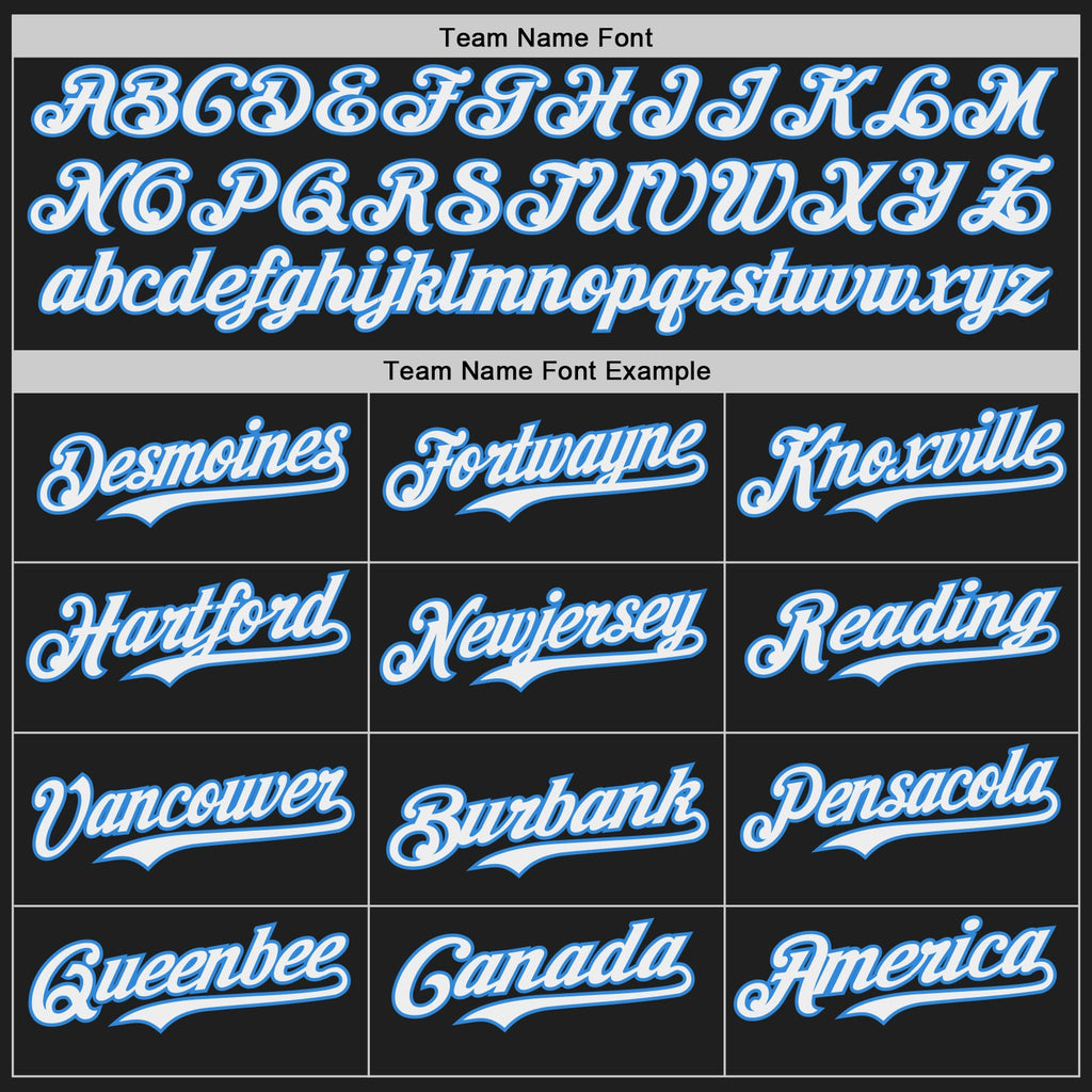 Custom Black White-Electric Blue Japanese Wave Authentic Baseball Jersey