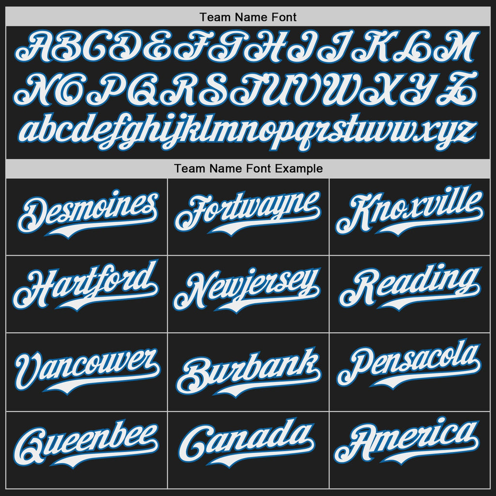 Custom Black White-Blue Japanese Wave Authentic Baseball Jersey