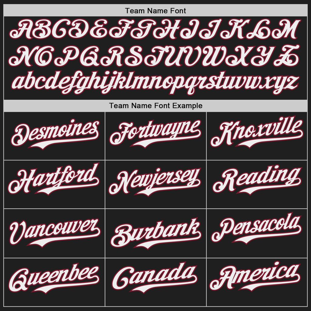 Custom Black White-Crimson Japanese Wave Authentic Baseball Jersey