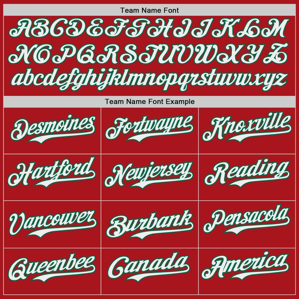 Custom Red White-Kelly Green Japanese Wave Authentic Baseball Jersey