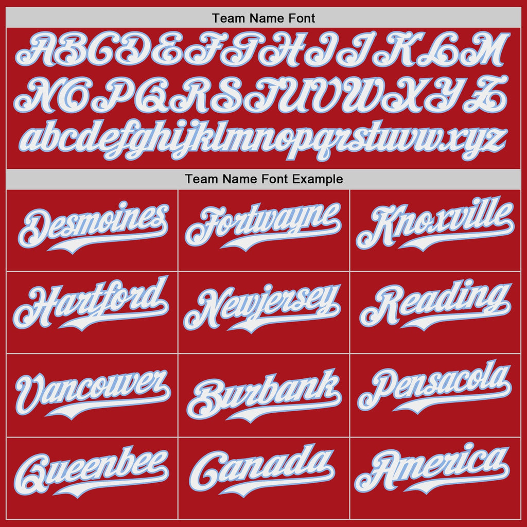 Custom Red White-Light Blue Japanese Wave Authentic Baseball Jersey