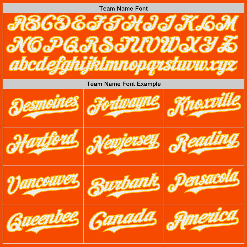 Custom Orange White-Gold Japanese Wave Authentic Baseball Jersey