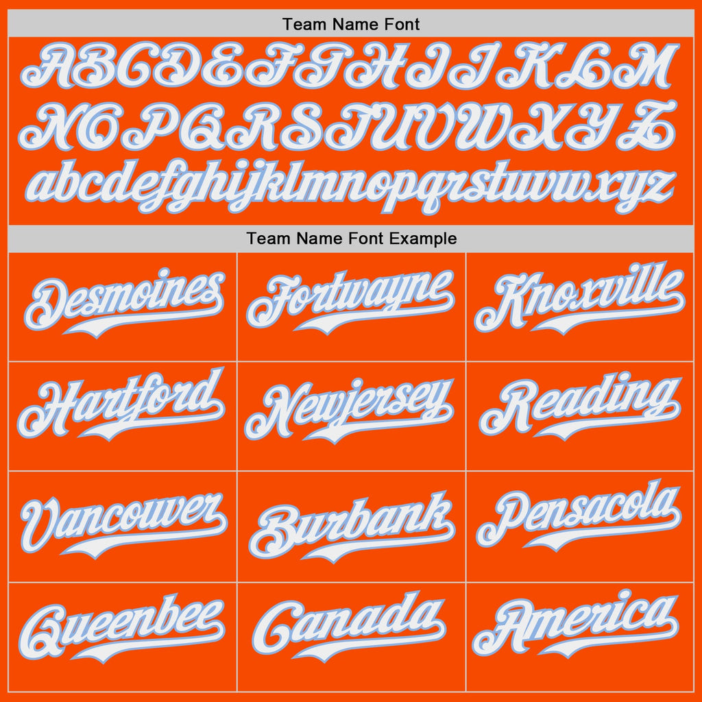 Custom Orange White-Light Blue Japanese Wave Authentic Baseball Jersey