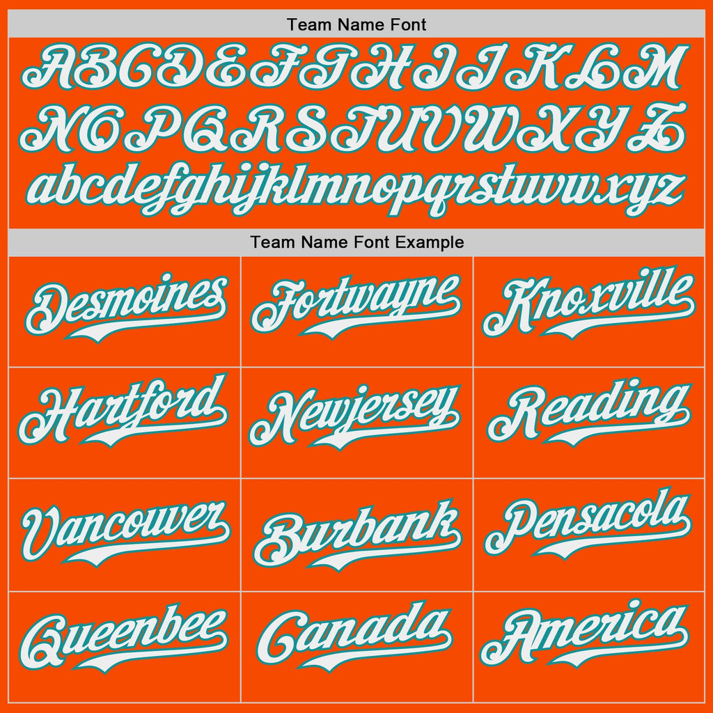 Custom Orange White-Teal Japanese Wave Authentic Baseball Jersey