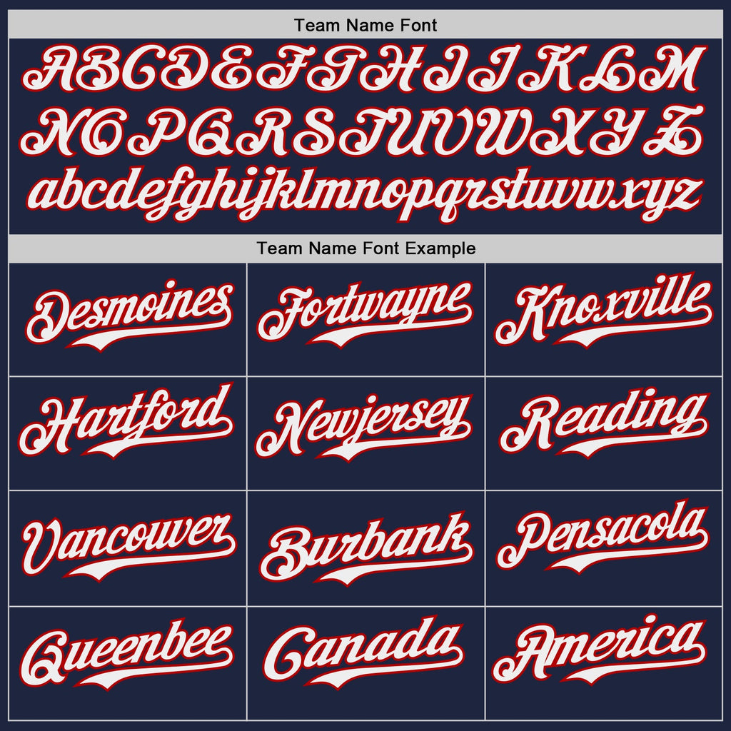Custom Navy White-Red Japanese Wave Authentic Baseball Jersey