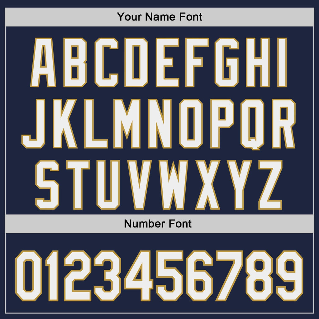 Custom Navy White-Old Gold Japanese Wave Authentic Baseball Jersey
