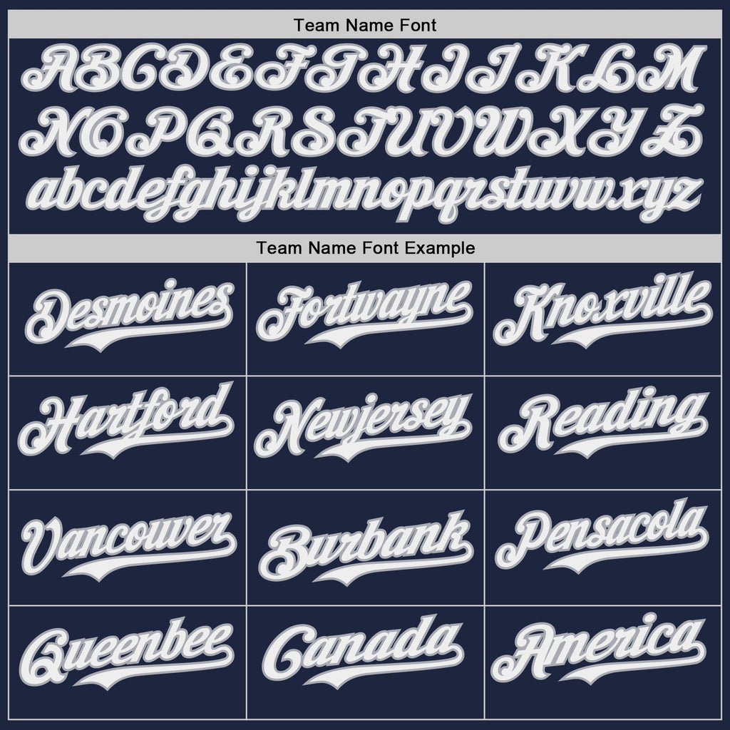 Custom Navy White-Gray Japanese Wave Authentic Baseball Jersey