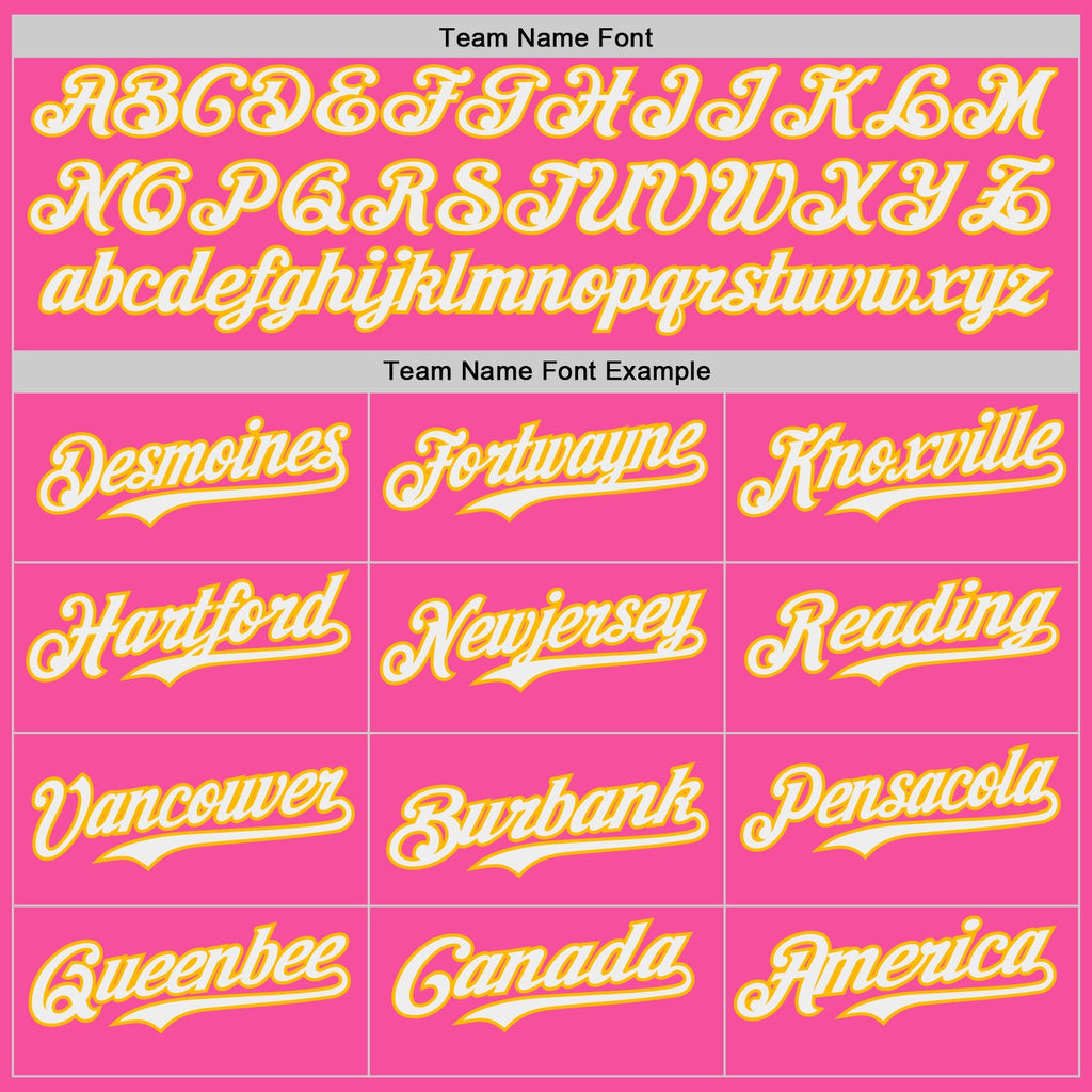 Custom Pink White-Gold Japanese Wave Authentic Baseball Jersey