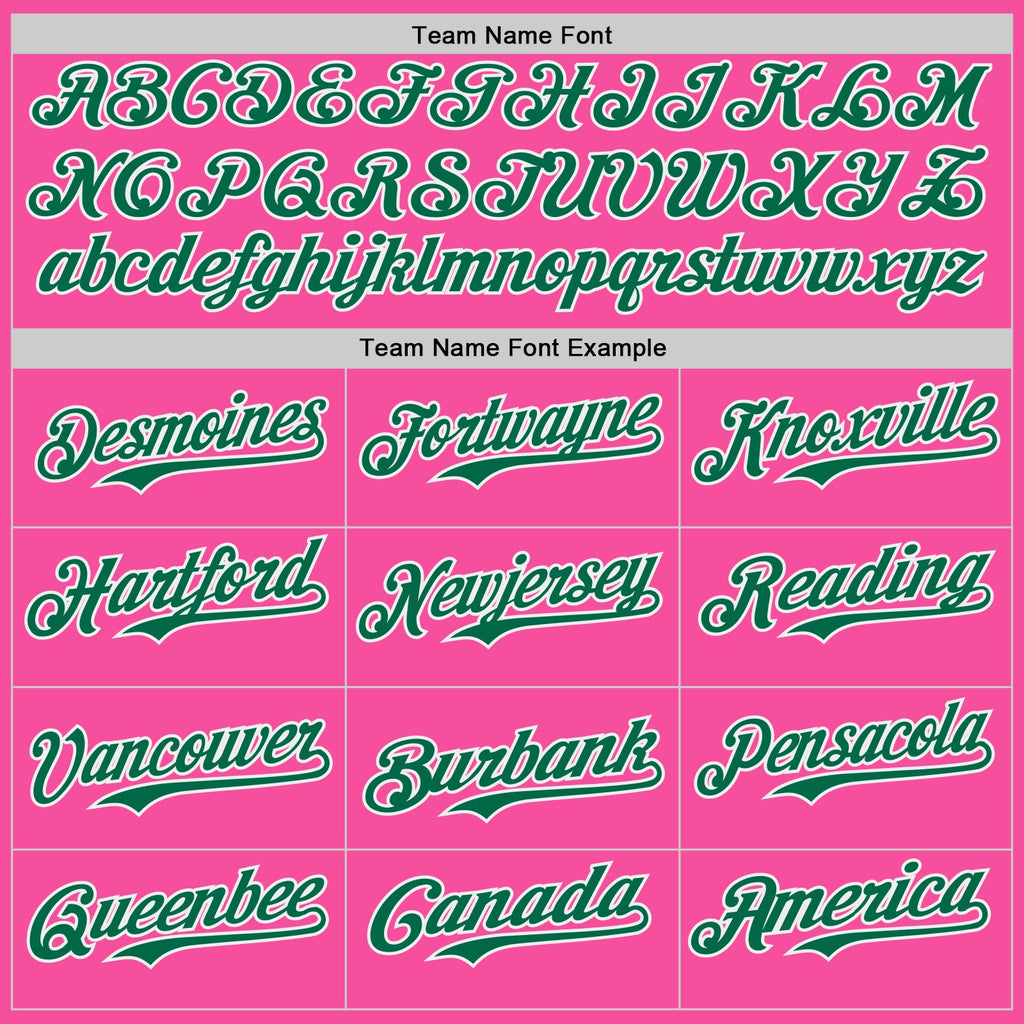Custom Pink Kelly Green-White Japanese Wave Authentic Baseball Jersey