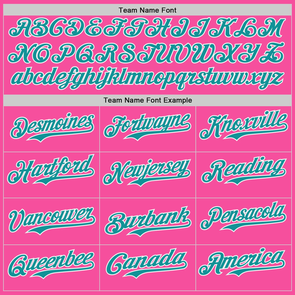 Custom Pink Teal-White Japanese Wave Authentic Baseball Jersey