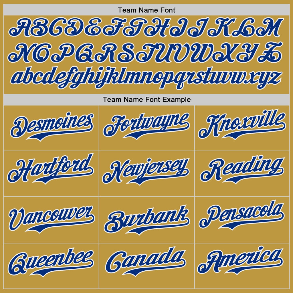 Custom Old Gold Royal-White Japanese Wave Authentic Baseball Jersey