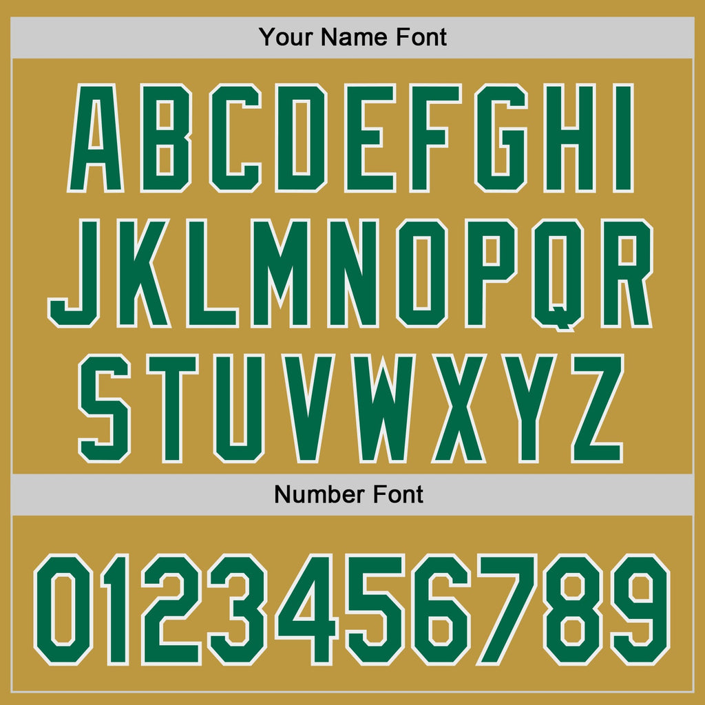Custom Old Gold Kelly Green-White Japanese Wave Authentic Baseball Jersey