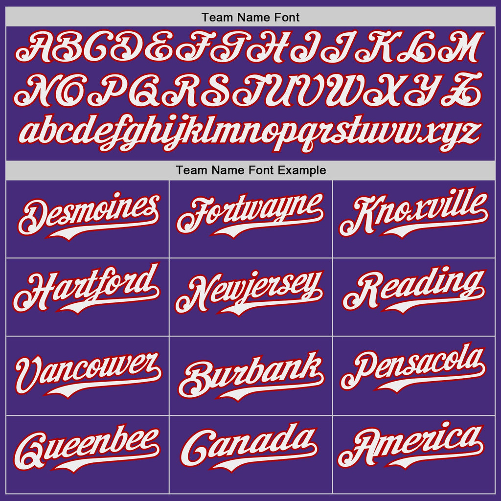 Custom Purple White-Red Japanese Wave Authentic Baseball Jersey