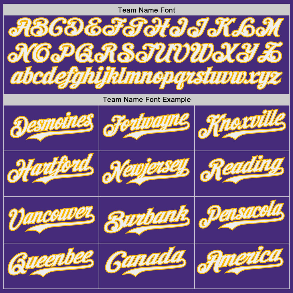 Custom Purple White-Gold Japanese Wave Authentic Baseball Jersey