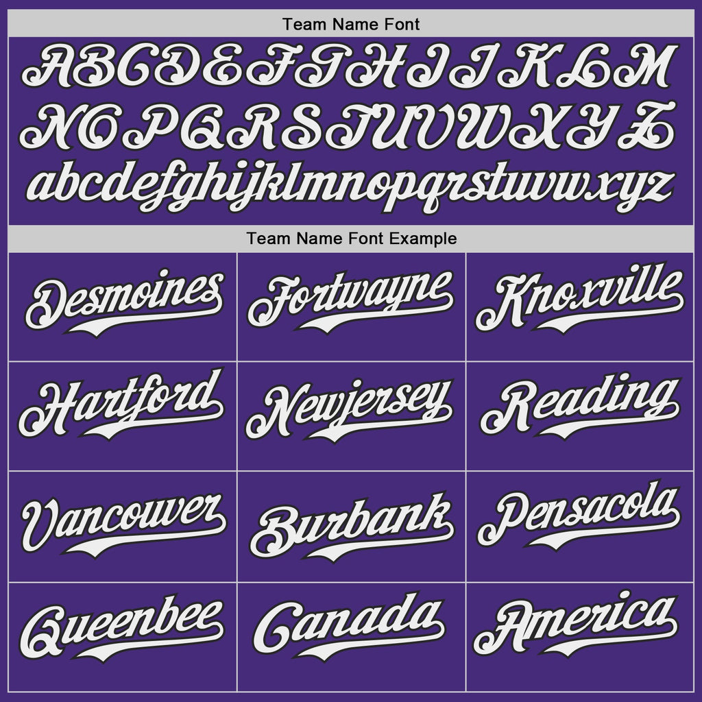 Custom Purple White-Black Japanese Wave Authentic Baseball Jersey