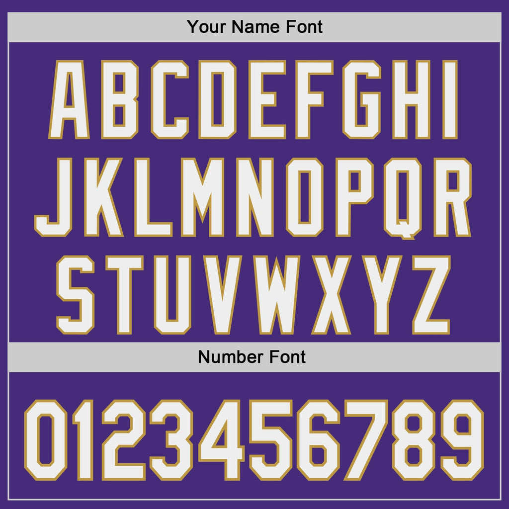 Custom Purple White-Old Gold Japanese Wave Authentic Baseball Jersey