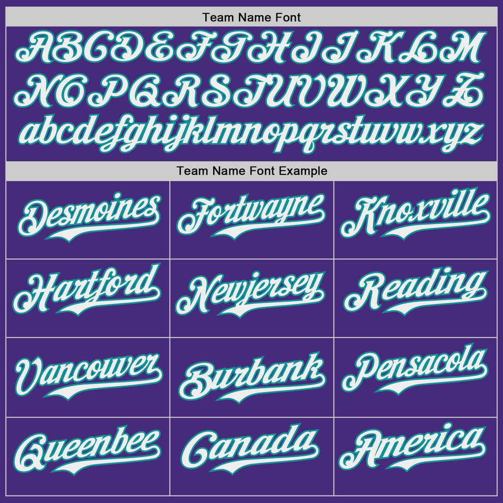 Custom Purple White-Teal Japanese Wave Authentic Baseball Jersey