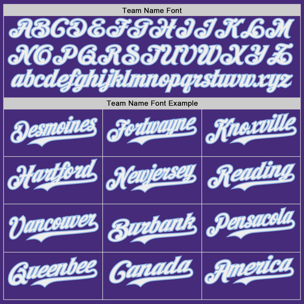 Custom Purple White-Light Blue Japanese Wave Authentic Baseball Jersey