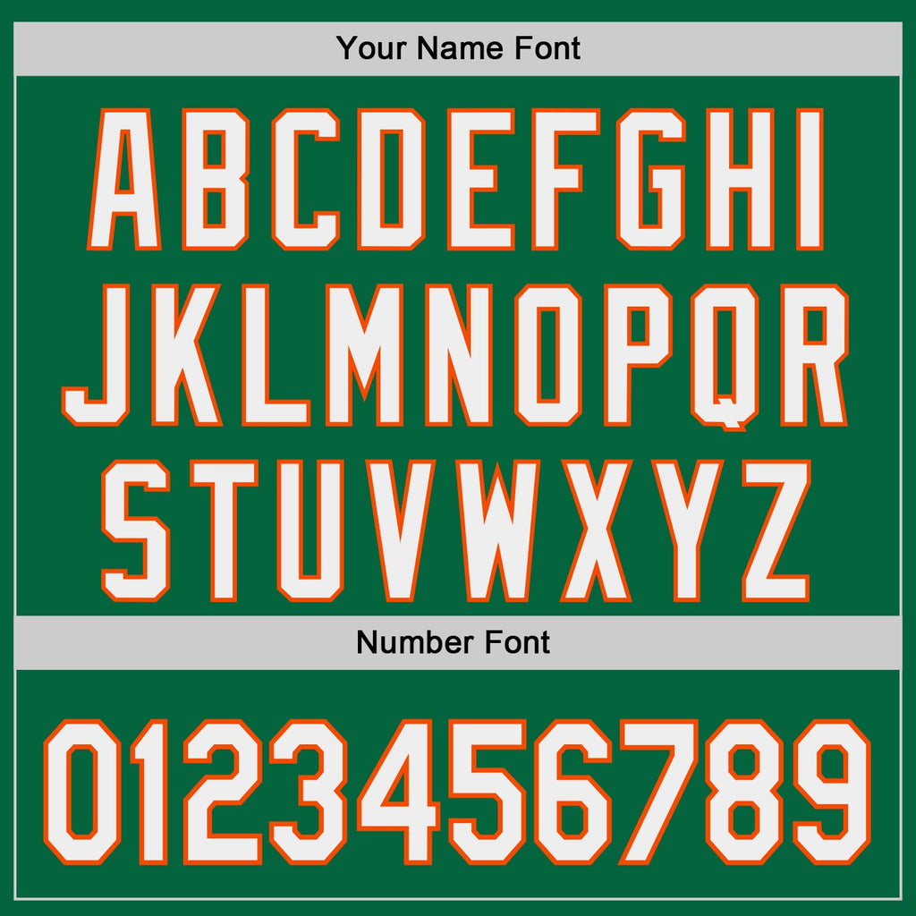 Custom Kelly Green White-Orange Japanese Wave Authentic Baseball Jersey