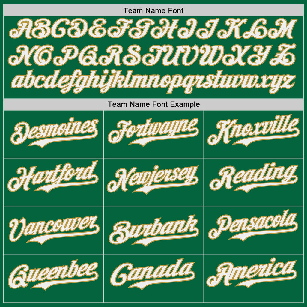 Custom Kelly Green White-Old Gold Japanese Wave Authentic Baseball Jersey