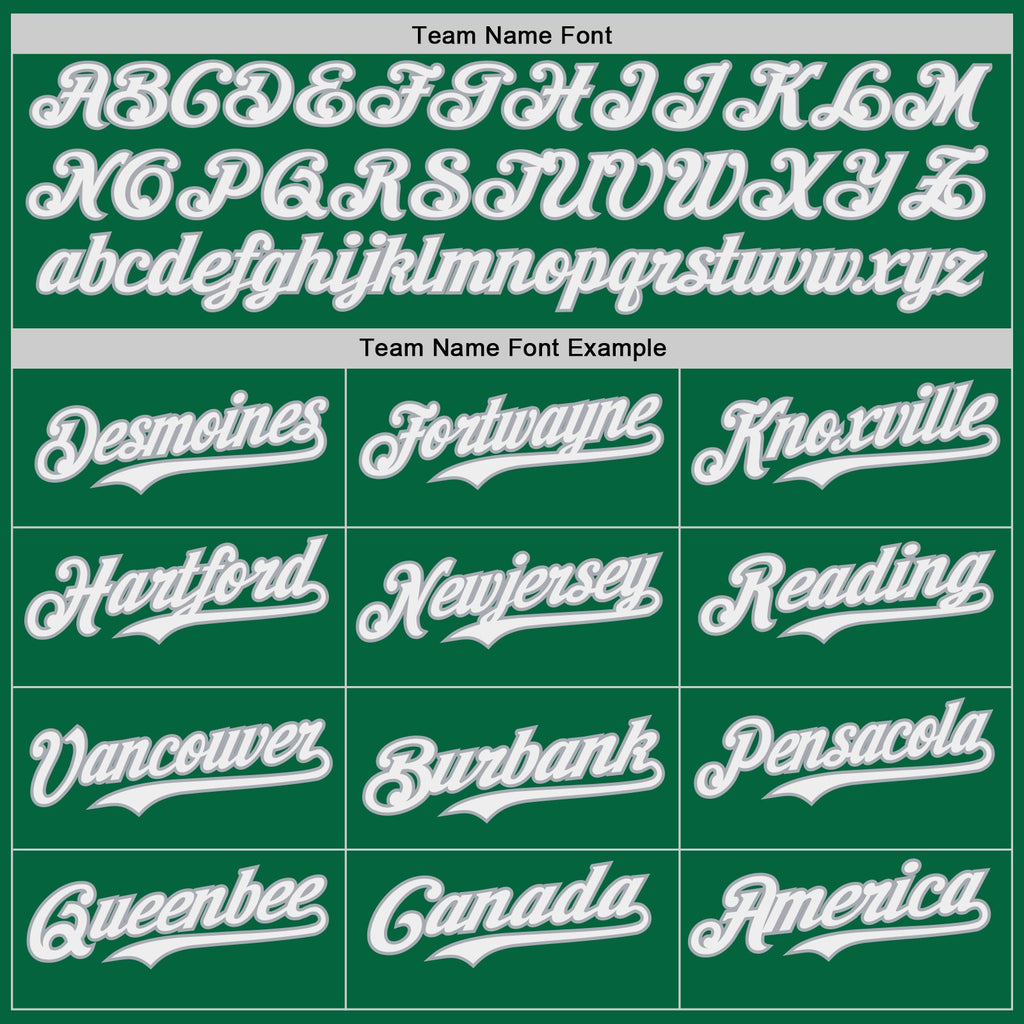 Custom Kelly Green White-Gray Japanese Wave Authentic Baseball Jersey