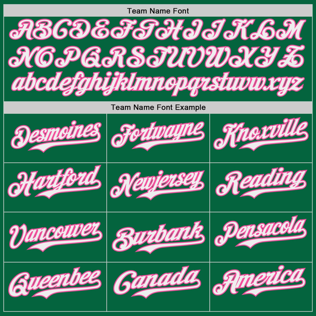 Custom Kelly Green White-Pink Japanese Wave Authentic Baseball Jersey